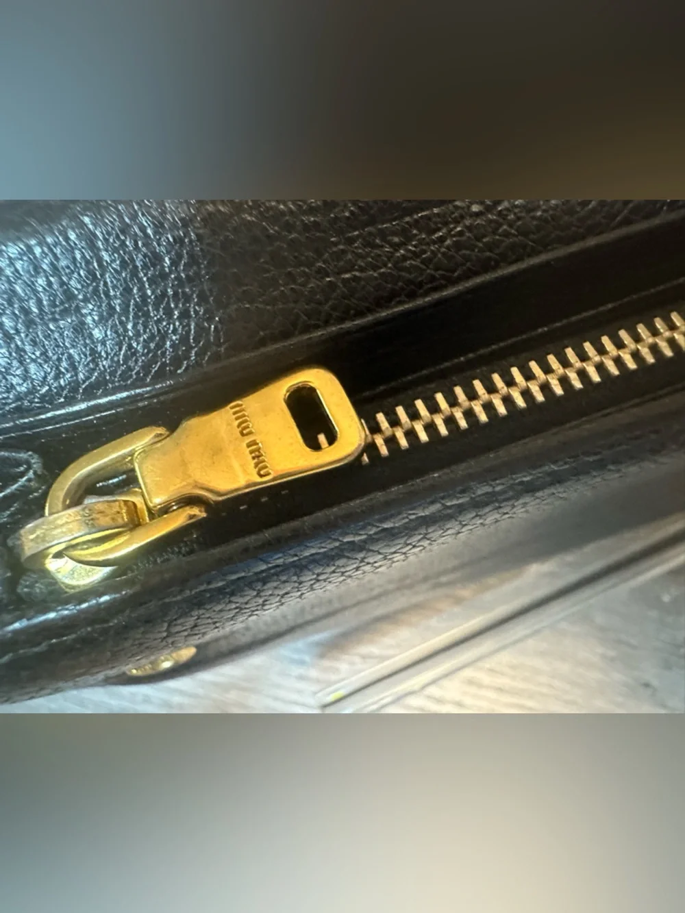 Miu Miu Two-Tone Cream and Black Leather Continental Wallet